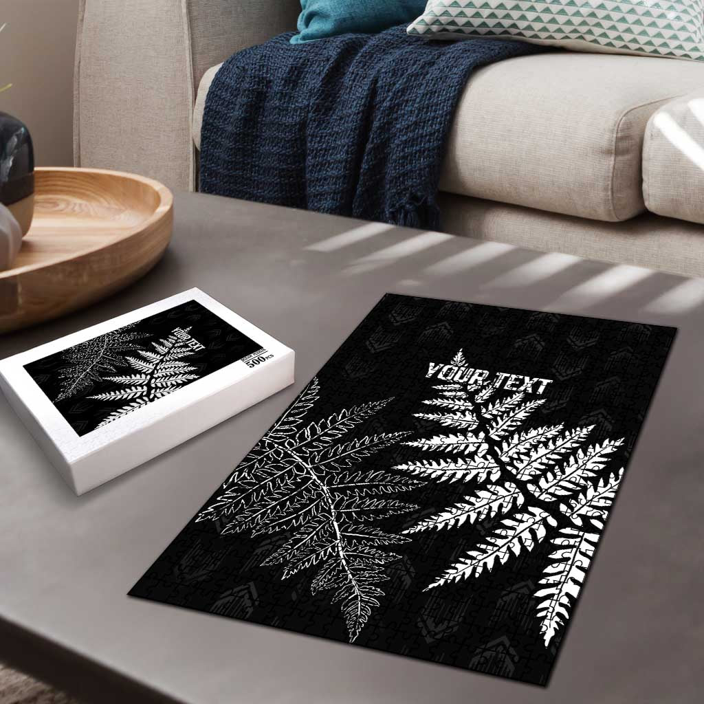 New Zealand Lawn Bowls Personalized Puzzle Wrap-Around Silver Fern - Aussie Hoodie