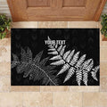 New Zealand Lawn Bowls Personalized Rubber Doormat Wrap-Around Silver Fern - Aussie Hoodie