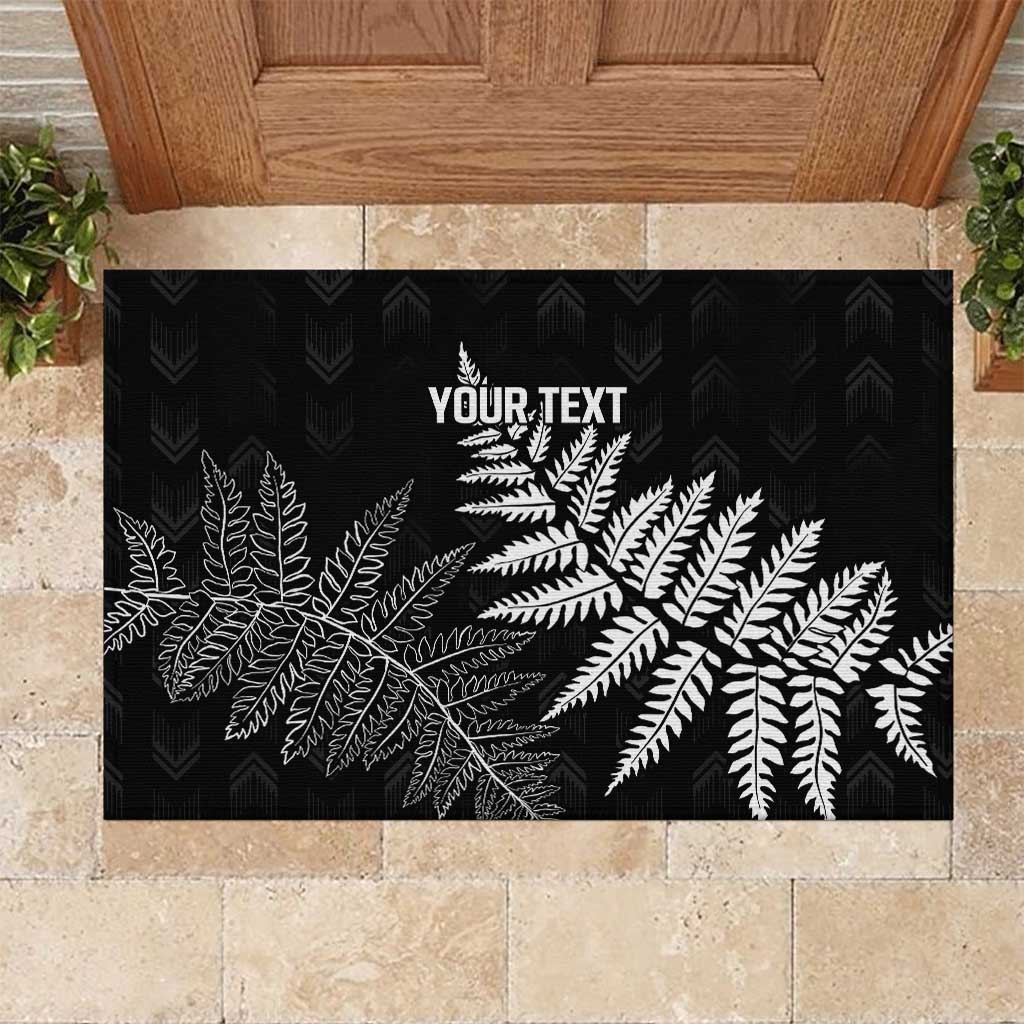 New Zealand Lawn Bowls Personalized Rubber Doormat Wrap-Around Silver Fern - Aussie Hoodie