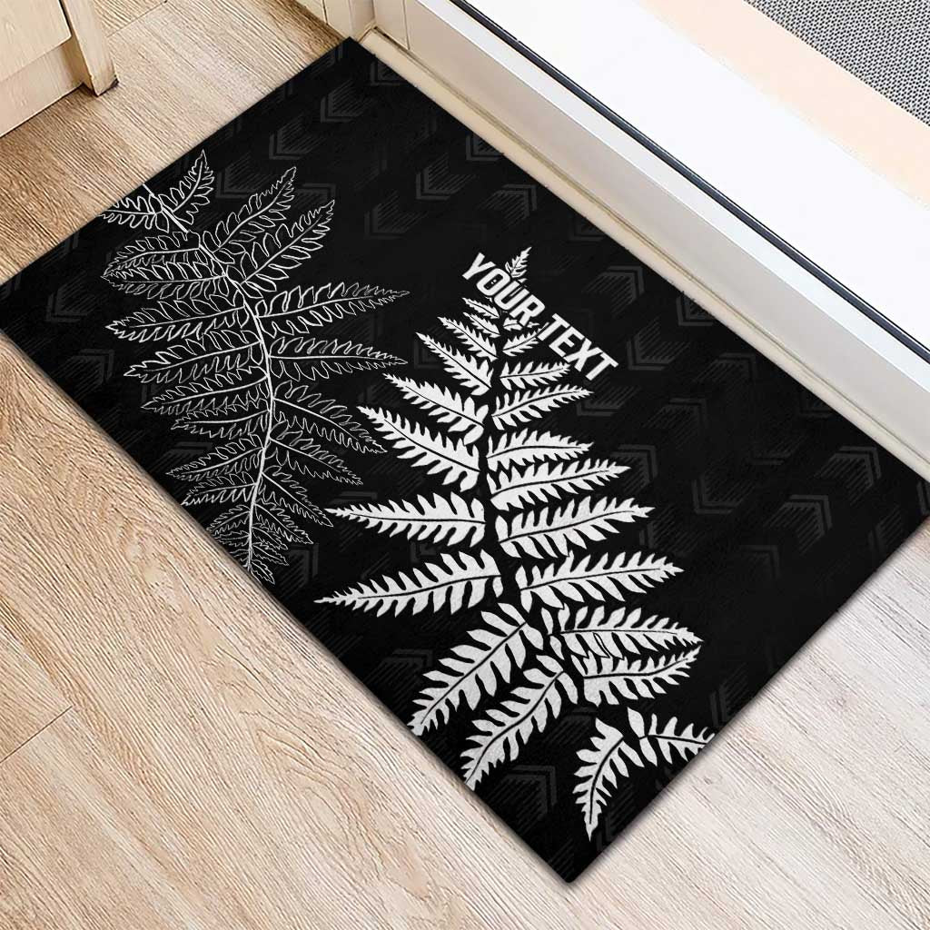 New Zealand Lawn Bowls Personalized Rubber Doormat Wrap-Around Silver Fern - Aussie Hoodie