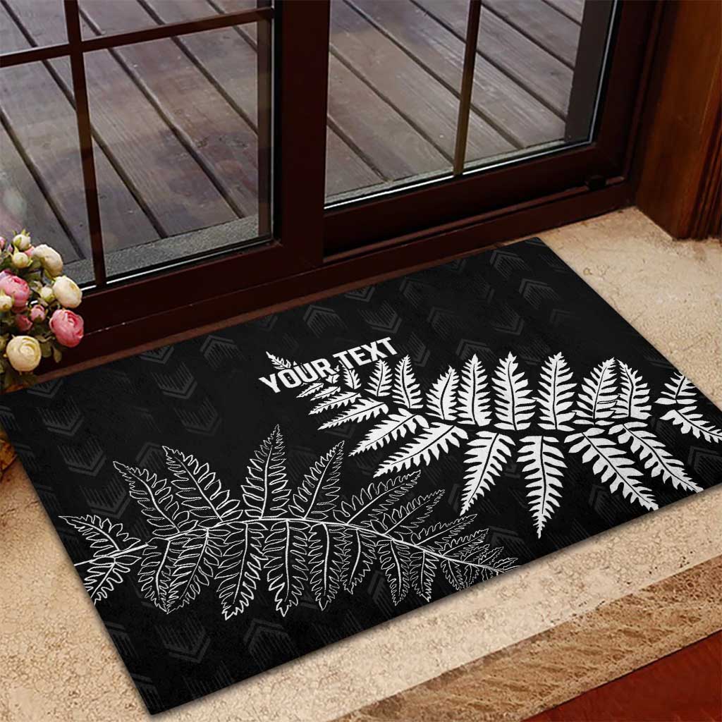 New Zealand Lawn Bowls Personalized Rubber Doormat Wrap-Around Silver Fern - Aussie Hoodie