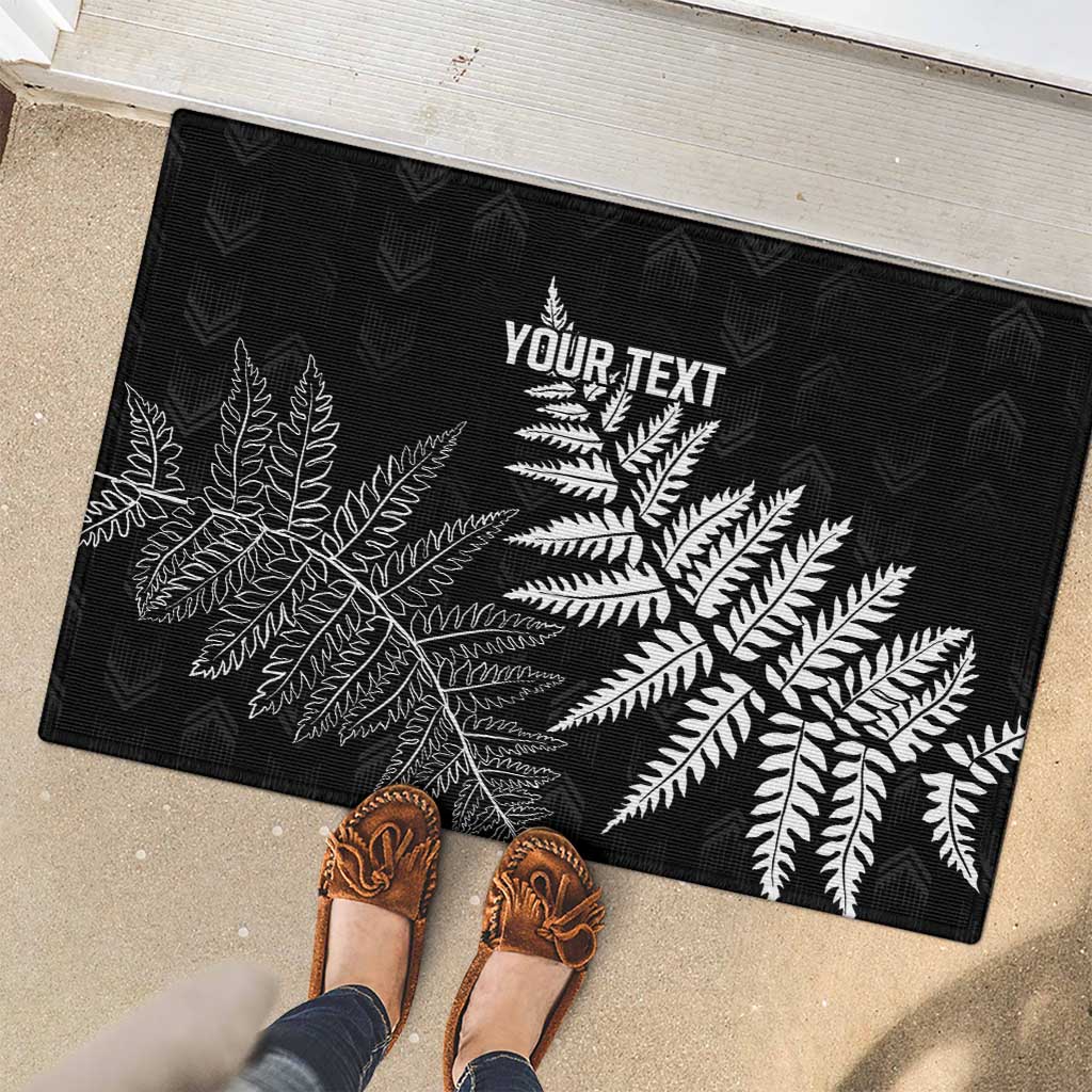 New Zealand Lawn Bowls Personalized Rubber Doormat Wrap-Around Silver Fern - Aussie Hoodie