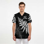 New Zealand Lawn Bowls Personalized Scrub Top Wrap-Around Silver Fern - Aussie Hoodie