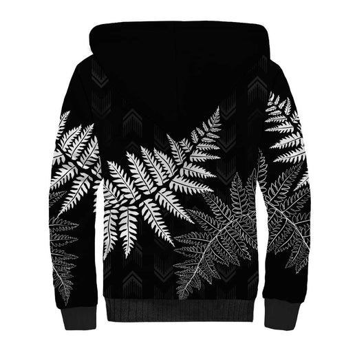 New Zealand Lawn Bowls Personalized Sherpa Hoodie Wrap-Around Silver Fern - Aussie Hoodie