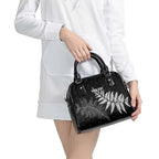 New Zealand Lawn Bowls Personalized Shoulder Handbag Wrap-Around Silver Fern - Aussie Hoodie
