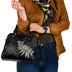 New Zealand Lawn Bowls Personalized Shoulder Handbag Wrap-Around Silver Fern - Aussie Hoodie