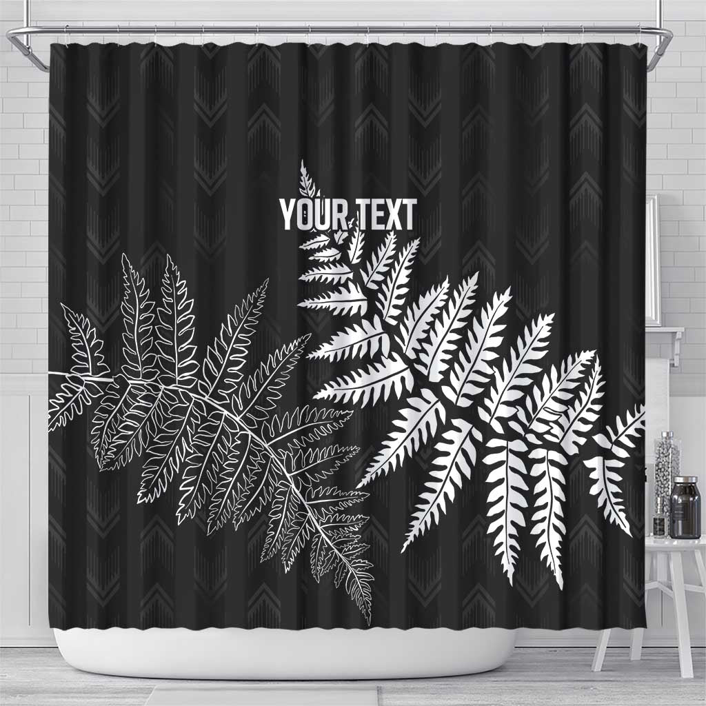 New Zealand Lawn Bowls Personalized Shower Curtain Wrap-Around Silver Fern - Aussie Hoodie