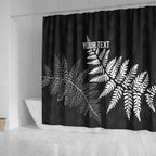 New Zealand Lawn Bowls Personalized Shower Curtain Wrap-Around Silver Fern - Aussie Hoodie