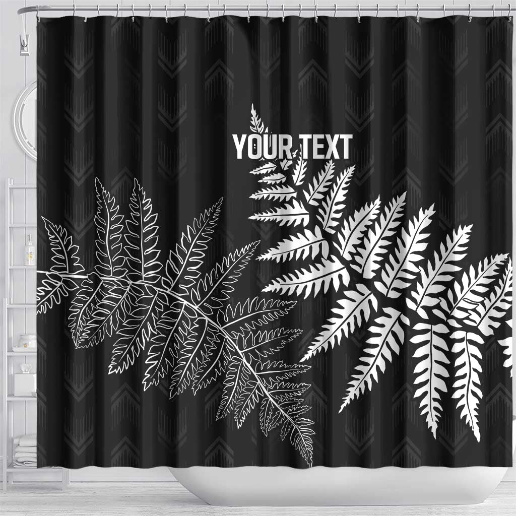 New Zealand Lawn Bowls Personalized Shower Curtain Wrap-Around Silver Fern - Aussie Hoodie