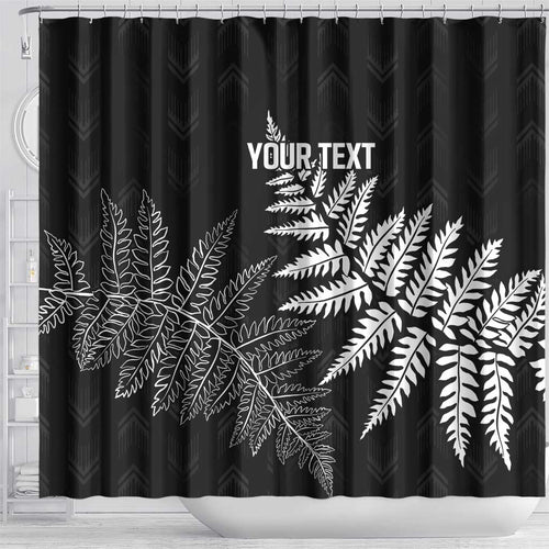 New Zealand Lawn Bowls Personalized Shower Curtain Wrap-Around Silver Fern - Aussie Hoodie