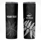 New Zealand Lawn Bowls Personalized Skinny Tumbler Wrap-Around Silver Fern - Aussie Hoodie