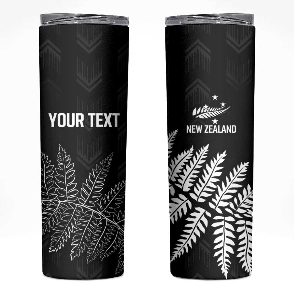 New Zealand Lawn Bowls Personalized Skinny Tumbler Wrap-Around Silver Fern - Aussie Hoodie