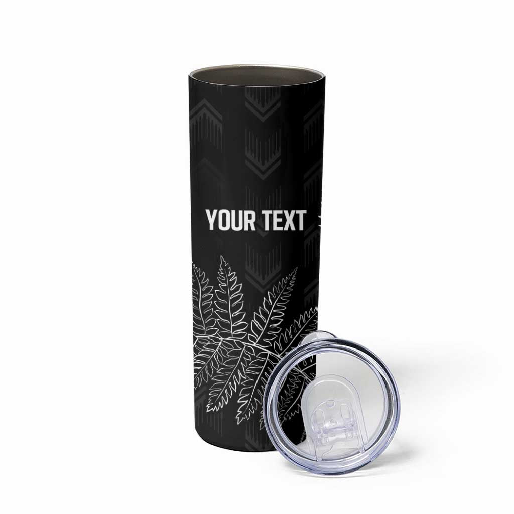 New Zealand Lawn Bowls Personalized Skinny Tumbler Wrap-Around Silver Fern - Aussie Hoodie