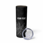 New Zealand Lawn Bowls Personalized Skinny Tumbler Wrap-Around Silver Fern - Aussie Hoodie