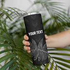 New Zealand Lawn Bowls Personalized Skinny Tumbler Wrap-Around Silver Fern - Aussie Hoodie