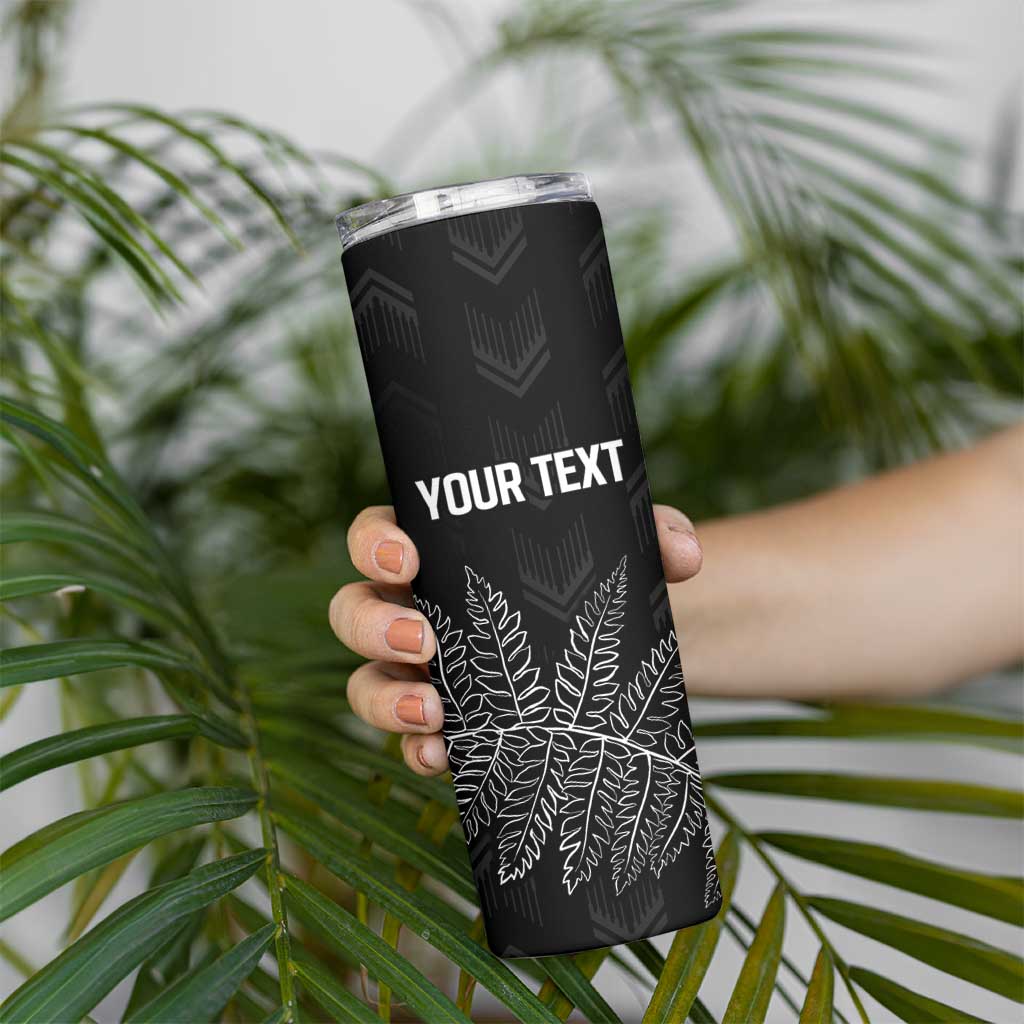 New Zealand Lawn Bowls Personalized Skinny Tumbler Wrap-Around Silver Fern - Aussie Hoodie