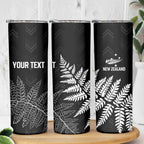 New Zealand Lawn Bowls Personalized Skinny Tumbler Wrap-Around Silver Fern - Aussie Hoodie