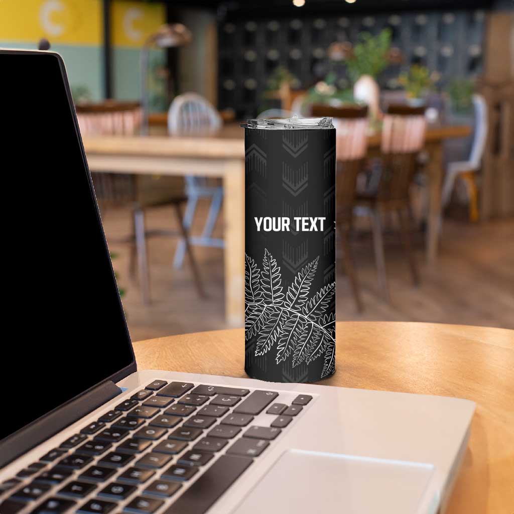 New Zealand Lawn Bowls Personalized Skinny Tumbler Wrap-Around Silver Fern - Aussie Hoodie