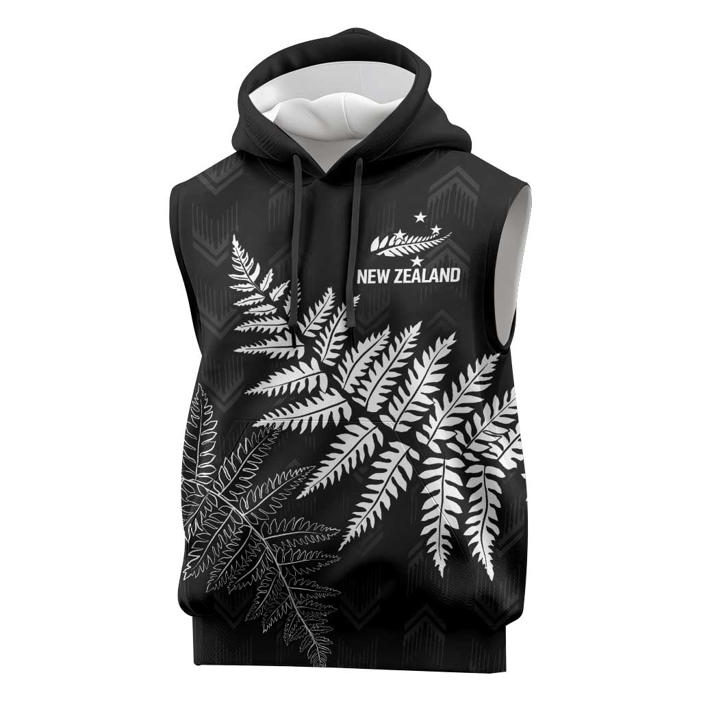 New Zealand Lawn Bowls Personalized Sleeveless Hoodie Wrap-Around Silver Fern - Aussie Hoodie