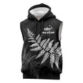New Zealand Lawn Bowls Personalized Sleeveless Hoodie Wrap-Around Silver Fern - Aussie Hoodie