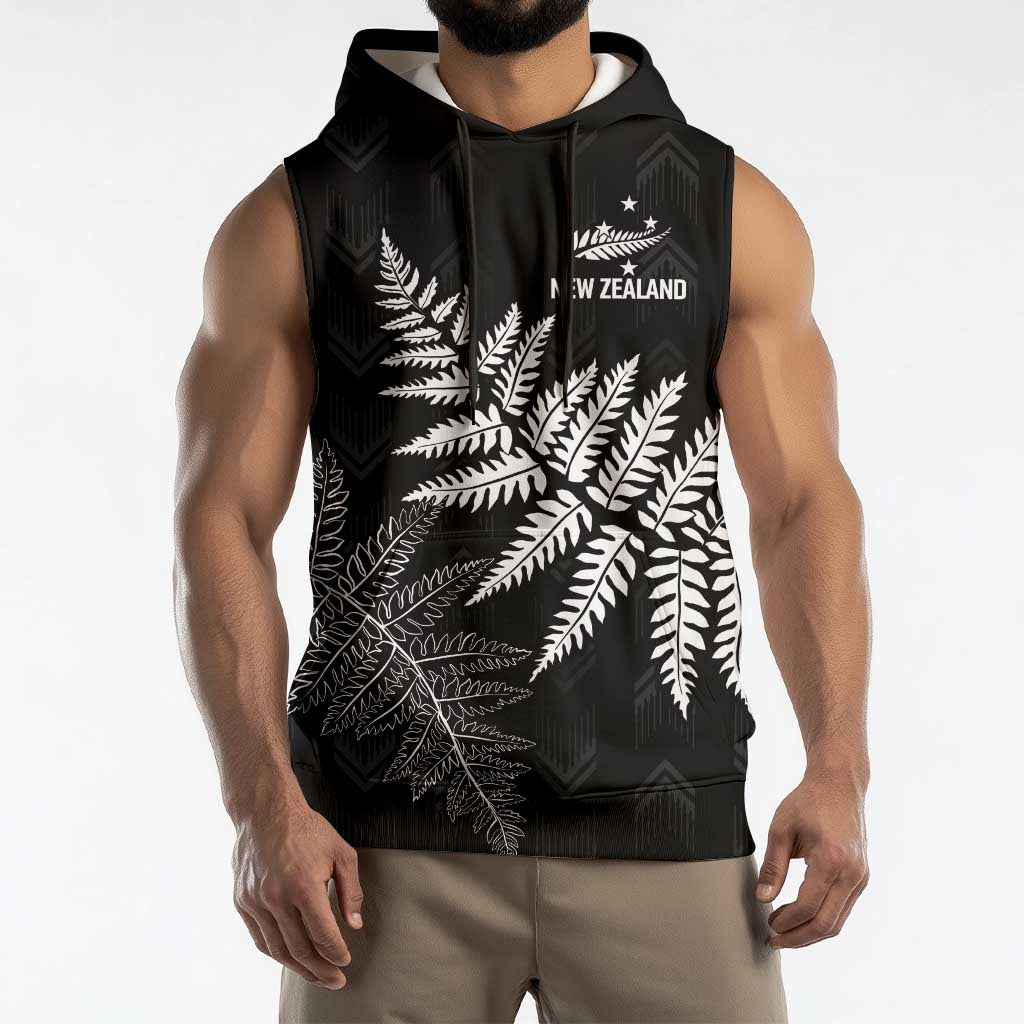 New Zealand Lawn Bowls Personalized Sleeveless Hoodie Wrap-Around Silver Fern - Aussie Hoodie