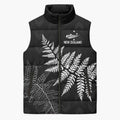 New Zealand Lawn Bowls Personalized Sleeveless Puffer Jacket Wrap-Around Silver Fern - Aussie Hoodie