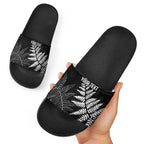 New Zealand Lawn Bowls Personalized Slide Sandals Wrap-Around Silver Fern - Aussie Hoodie