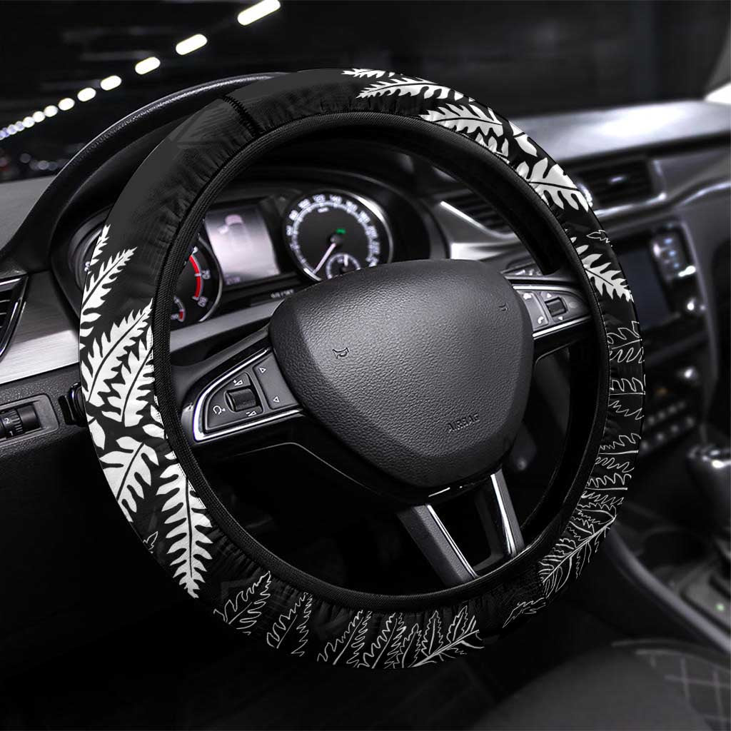 New Zealand Lawn Bowls Steering Wheel Cover Wrap-Around Silver Fern - Aussie Hoodie