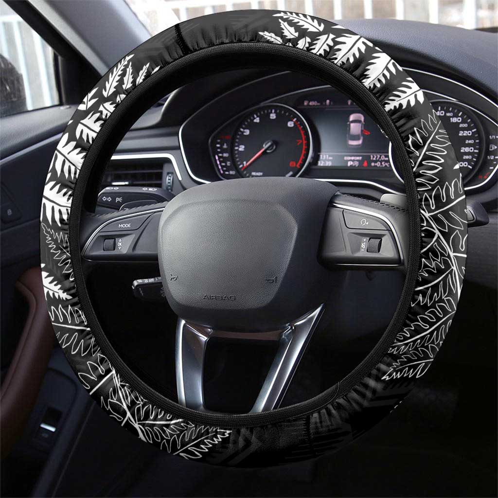New Zealand Lawn Bowls Steering Wheel Cover Wrap-Around Silver Fern - Aussie Hoodie