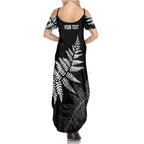 New Zealand Lawn Bowls Personalized Summer Maxi Dress Wrap-Around Silver Fern - Aussie Hoodie
