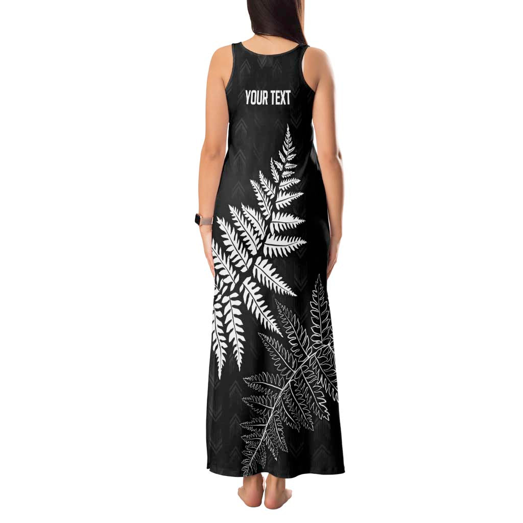 New Zealand Lawn Bowls Personalized Tank Maxi Dress Wrap-Around Silver Fern - Aussie Hoodie