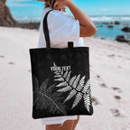 New Zealand Lawn Bowls Personalized Tote Bag Wrap-Around Silver Fern - Aussie Hoodie