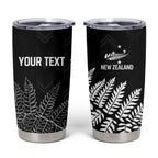 New Zealand Lawn Bowls Personalized Tumbler Cup Wrap-Around Silver Fern - Aussie Hoodie