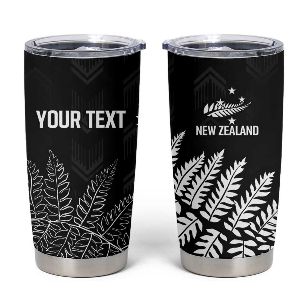 New Zealand Lawn Bowls Personalized Tumbler Cup Wrap-Around Silver Fern - Aussie Hoodie