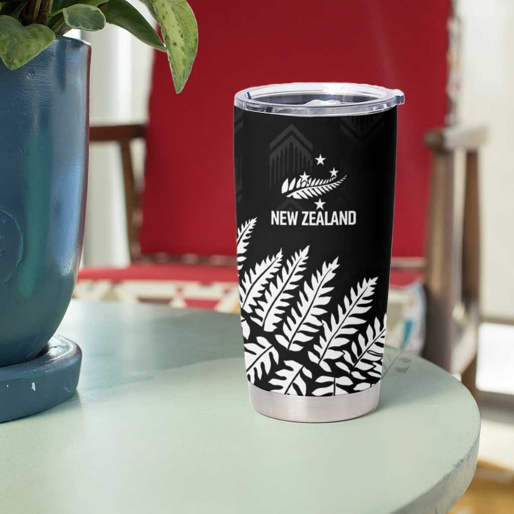 New Zealand Lawn Bowls Personalized Tumbler Cup Wrap-Around Silver Fern - Aussie Hoodie