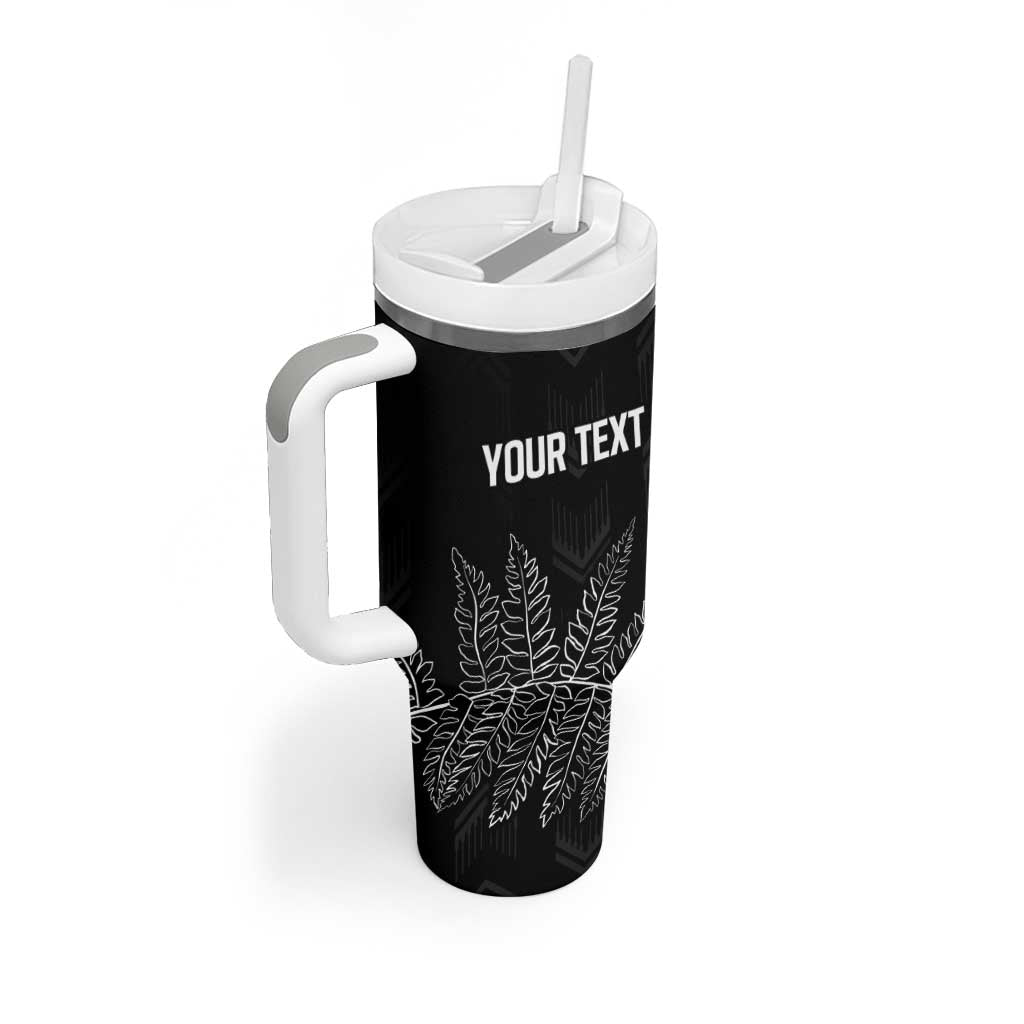 New Zealand Lawn Bowls Personalized Tumbler With Handle Wrap-Around Silver Fern - Aussie Hoodie