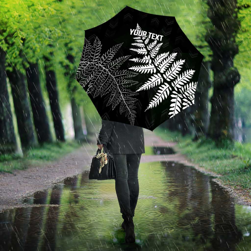 New Zealand Lawn Bowls Personalized Umbrella Wrap-Around Silver Fern - Aussie Hoodie