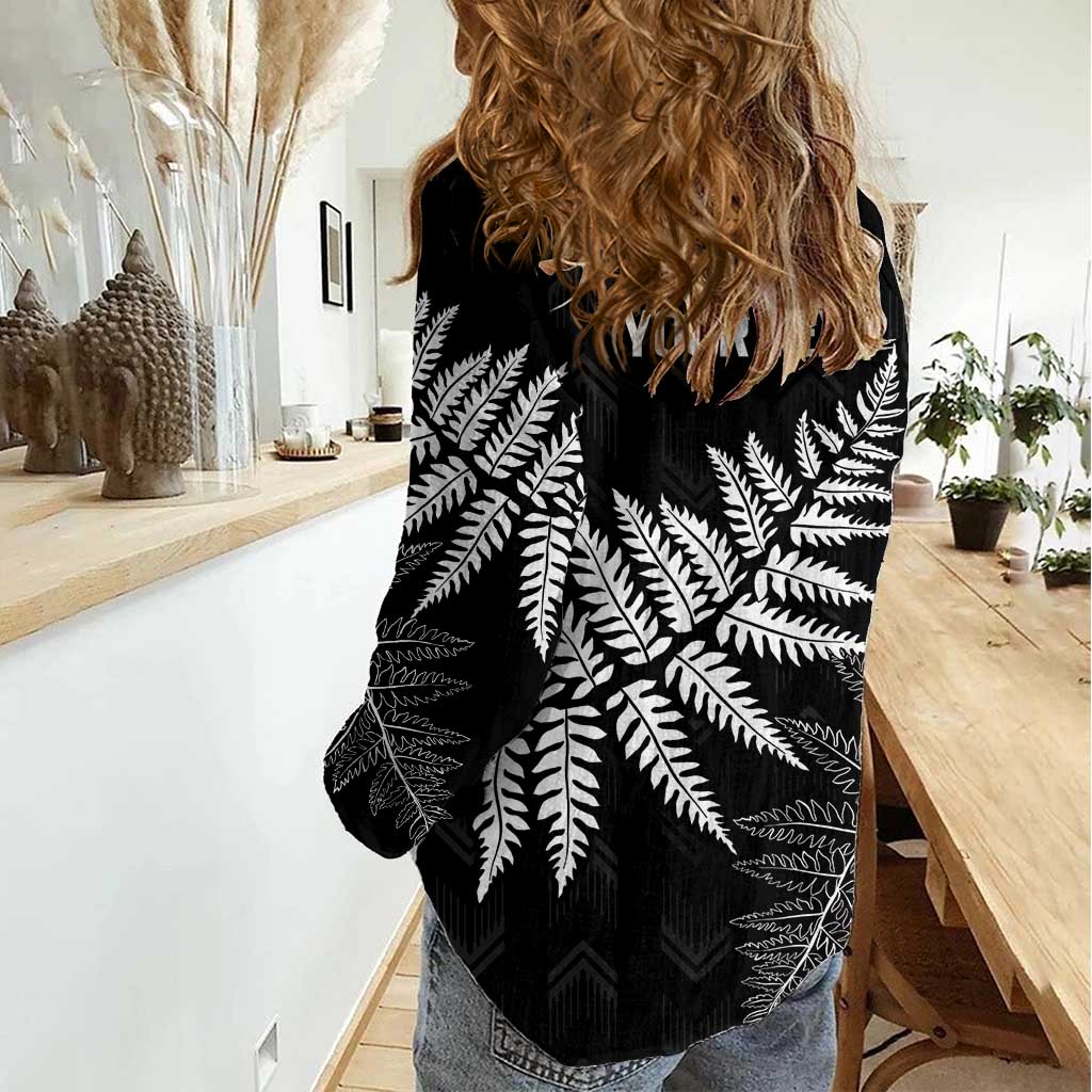 New Zealand Lawn Bowls Personalized Women Casual Shirt Wrap-Around Silver Fern - Aussie Hoodie