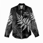 New Zealand Lawn Bowls Personalized Women Casual Shirt Wrap-Around Silver Fern - Aussie Hoodie