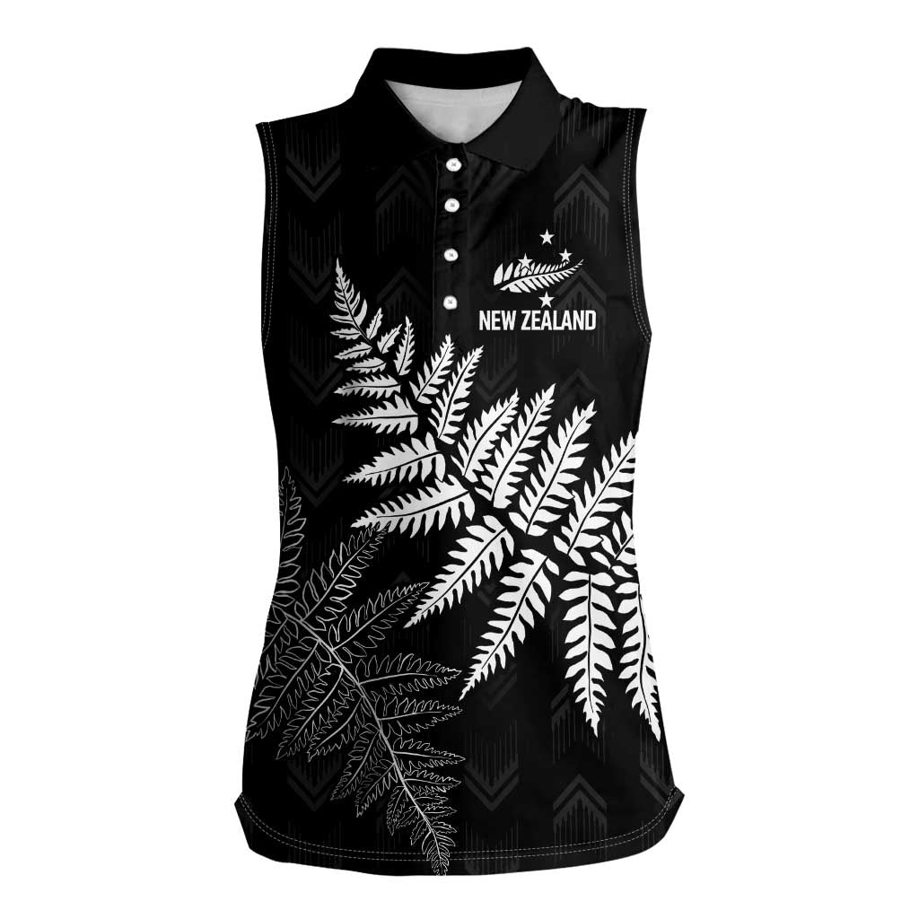 New Zealand Lawn Bowls Personalized Women Sleeveless Polo Shirt Wrap-Around Silver Fern - Aussie Hoodie