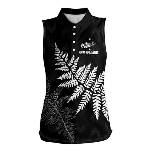 New Zealand Lawn Bowls Personalized Women Sleeveless Polo Shirt Wrap-Around Silver Fern - Aussie Hoodie