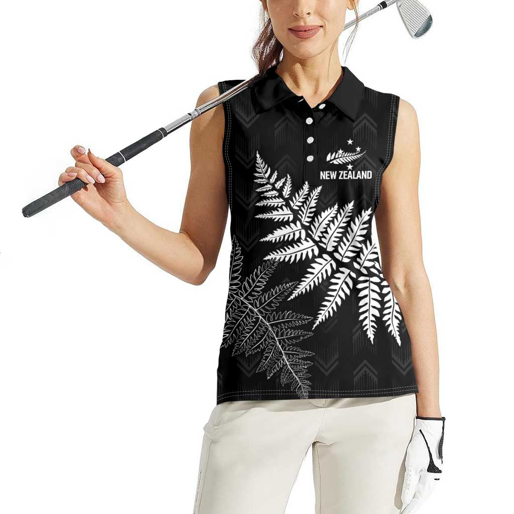 New Zealand Lawn Bowls Personalized Women Sleeveless Polo Shirt Wrap-Around Silver Fern - Aussie Hoodie