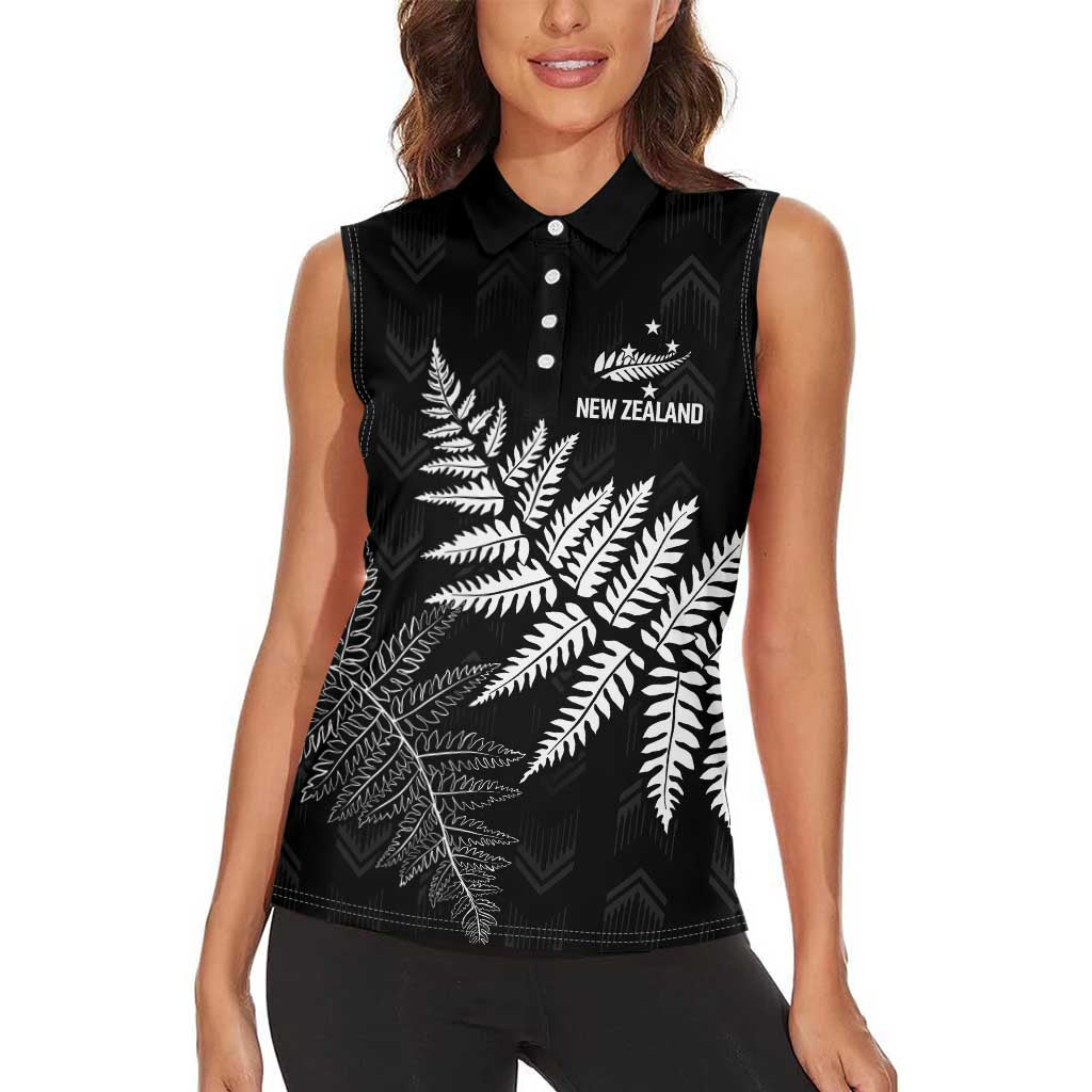 New Zealand Lawn Bowls Personalized Women Sleeveless Polo Shirt Wrap-Around Silver Fern - Aussie Hoodie