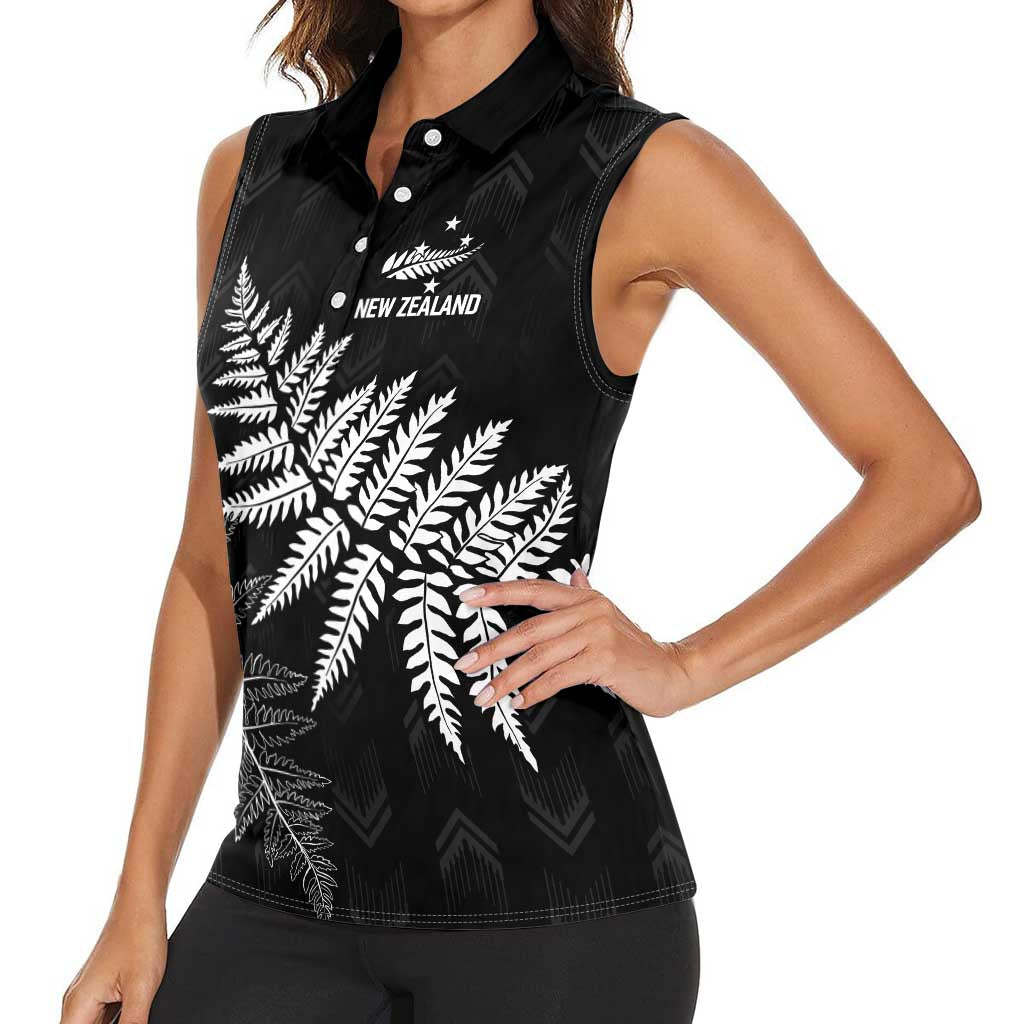 New Zealand Lawn Bowls Personalized Women Sleeveless Polo Shirt Wrap-Around Silver Fern - Aussie Hoodie