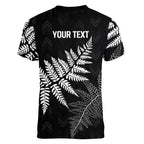 New Zealand Lawn Bowls Personalized Women V-Neck T-Shirt Wrap-Around Silver Fern - Aussie Hoodie