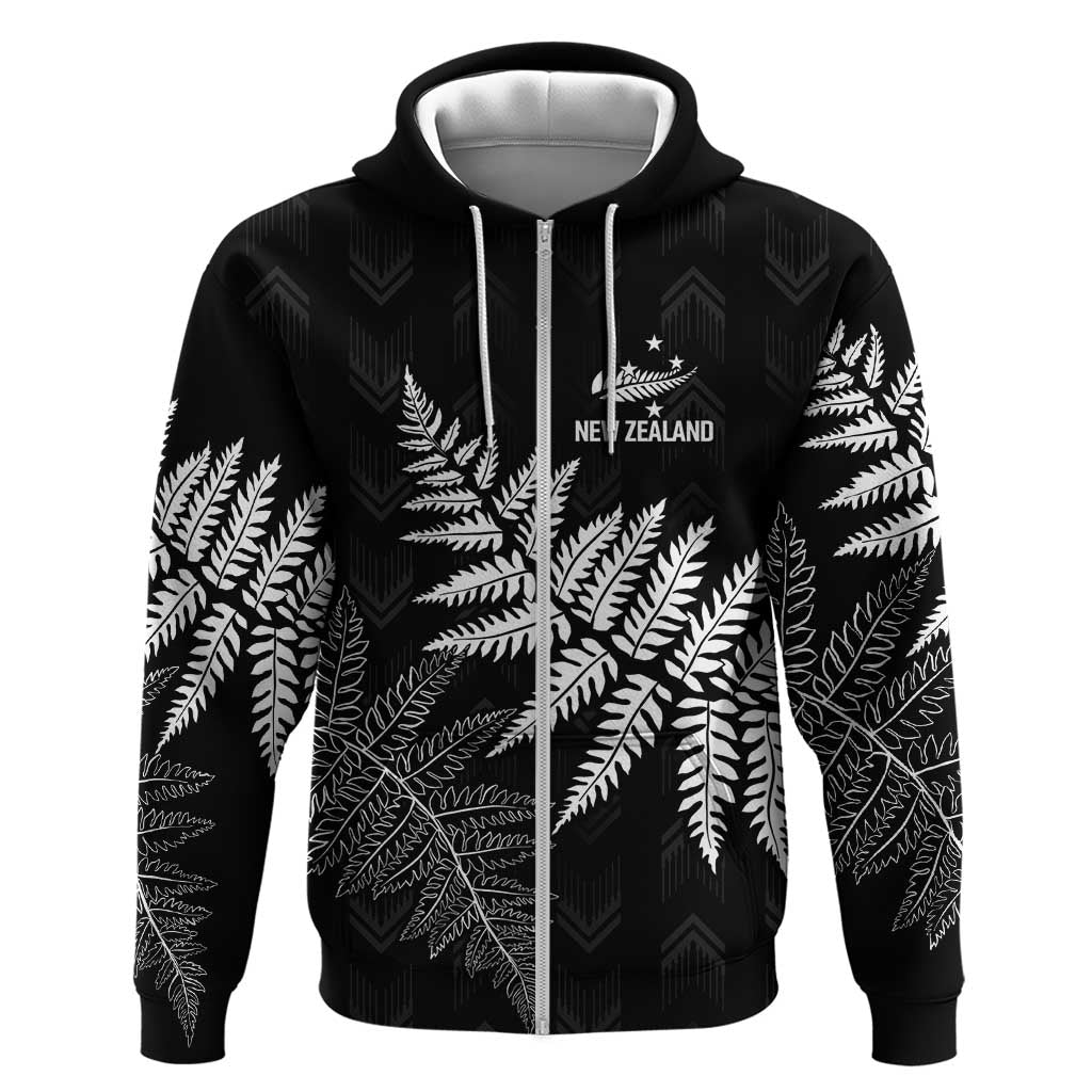 New Zealand Lawn Bowls Personalized Zip Hoodie Wrap-Around Silver Fern - Aussie Hoodie