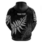New Zealand Lawn Bowls Personalized Zip Hoodie Wrap-Around Silver Fern - Aussie Hoodie