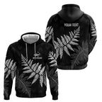 New Zealand Lawn Bowls Personalized Zip Hoodie Wrap-Around Silver Fern - Aussie Hoodie