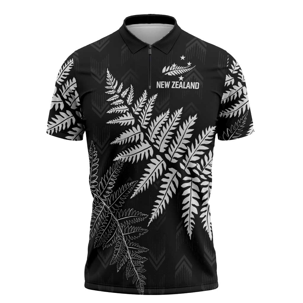 New Zealand Lawn Bowls Personalized Zipper Polo Shirt Wrap-Around Silver Fern - Aussie Hoodie