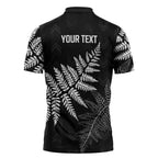 New Zealand Lawn Bowls Personalized Zipper Polo Shirt Wrap-Around Silver Fern - Aussie Hoodie